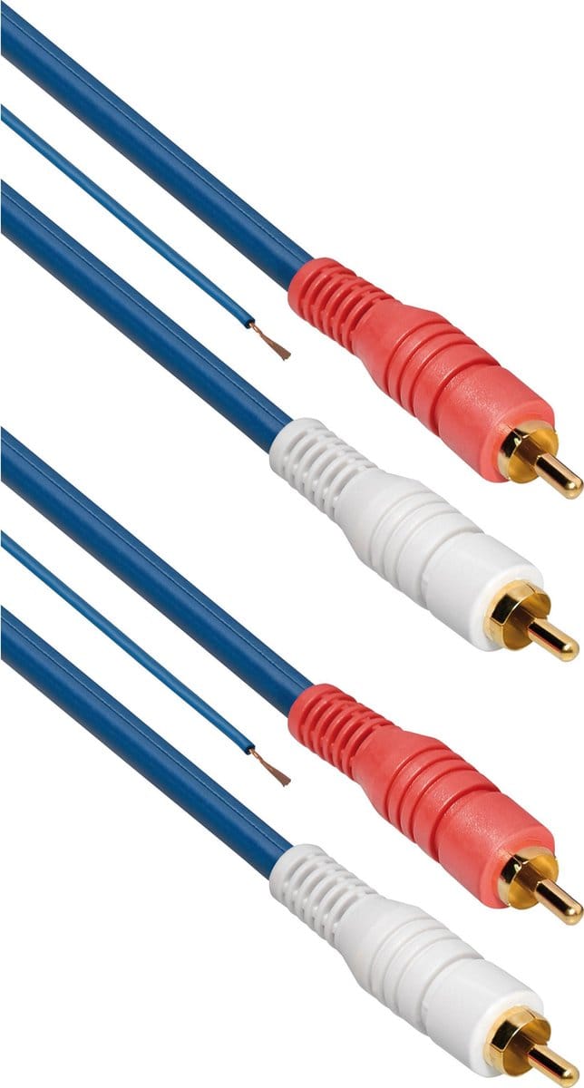 Tulp stereo audio kabel met remote draad - verguld - 5 meter