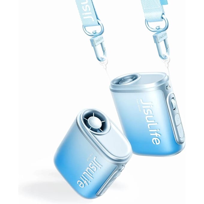Jisulife Neck Fan 5 4500mAh Mini Fan with Lanyard - Blue