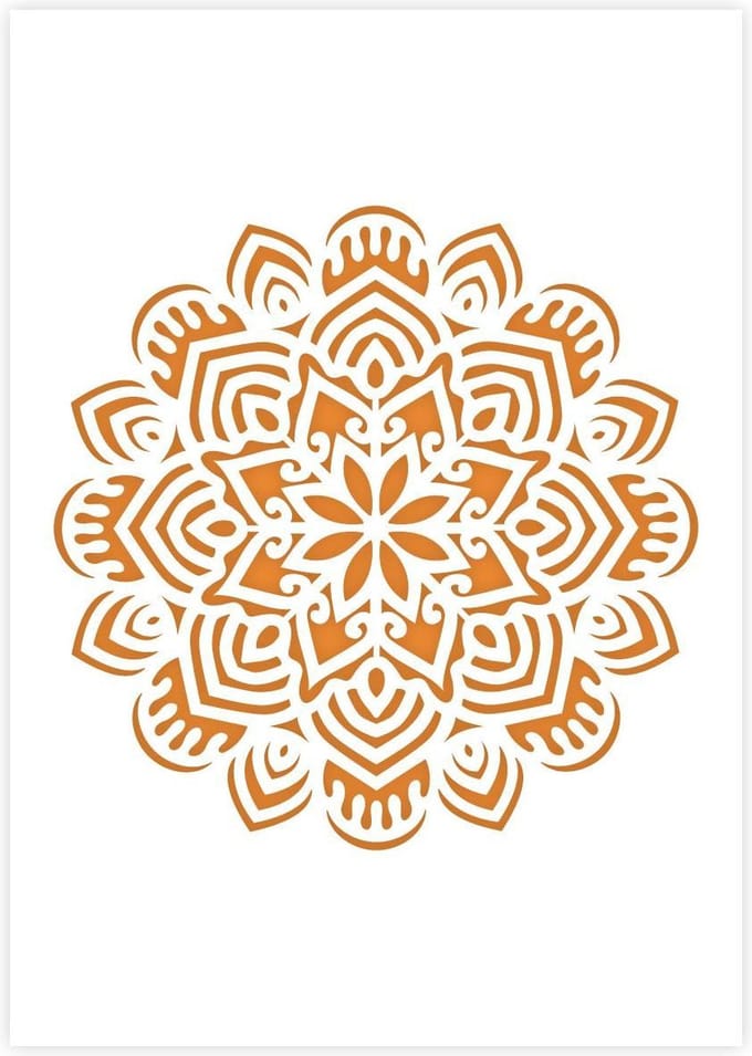 QBIX Mandala Sjabloon A3 Formaat Kunststof - Uitsnede diameter 25cm