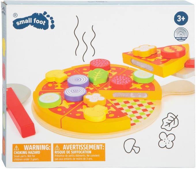 Small Foot - Houten Snij- en Speeleten Pizza Set, 21dlg.
