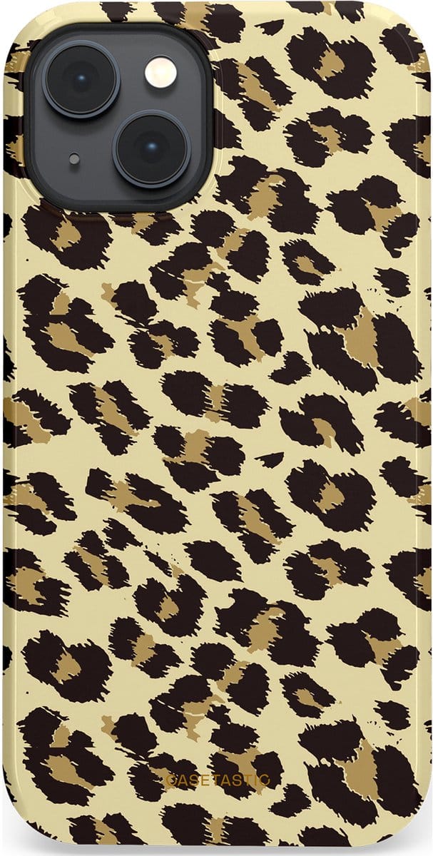 Casetastic hoesje geschikt voor Apple iPhone 14 Plus - MagSafe - Dubbellaagse bescherming - Speels - Fashion Case - Beige Zwart