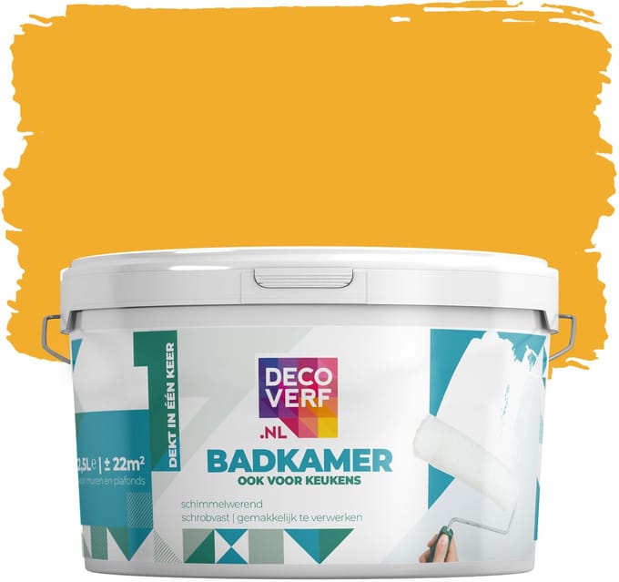 Decoverf badkamer verf okergeel, 2.5L