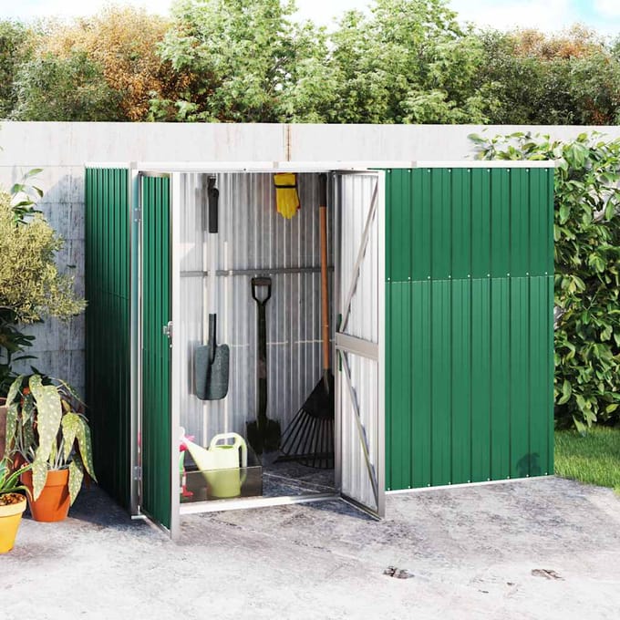 vidaXL - Tuinschuur - 225x89x161 - cm - gegalvaniseerd - staal - groen