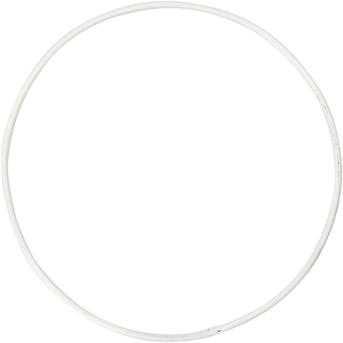 Metalen draadring, d 10 cm, dikte 2 mm, wit, 10 stuk/ 1 doos