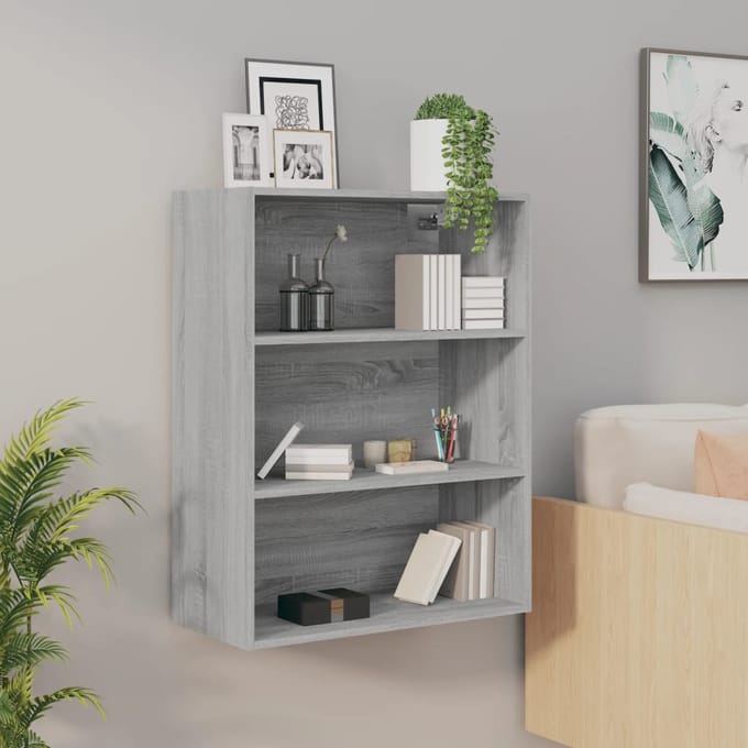 vidaXL - Hangkast - 69,5x32,5x90 - cm - grijs - sonoma - eikenkleurig