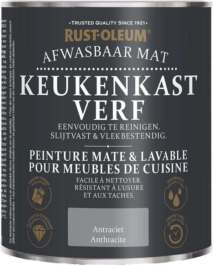 Rust-Oleum Keukenkastjes Verf Antraciet 750ml