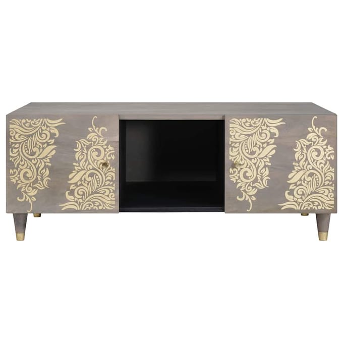 vidaXL - Salontafel - Grijs - 100 - x - 54 - x - 40 - cm - Massief - Mango - Hout