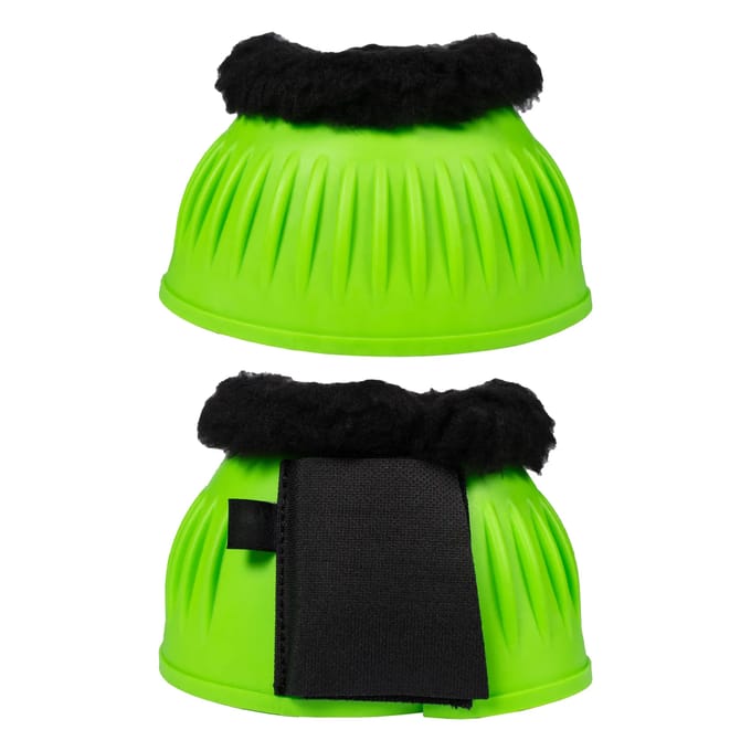 Rubberen paardenbellen met bont HKM Atlanta Neon