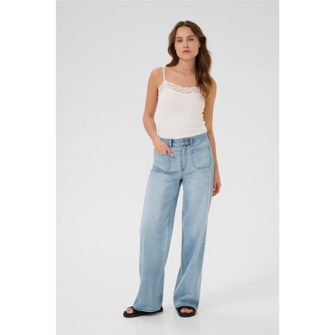 Vrouwen viscose en elastaan tanktop KAFFE omi