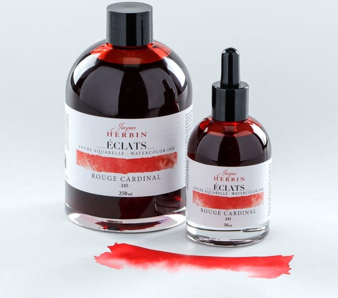 Jacques Herbin Éclats – Aquarel Inkt – Vloeibare Aquarelverf – Kardinaal Rood – 245 – 50 ml