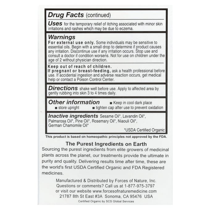Forces de la nature, eczéma, médecine botanique biologique, 11 ml (11 ml)
