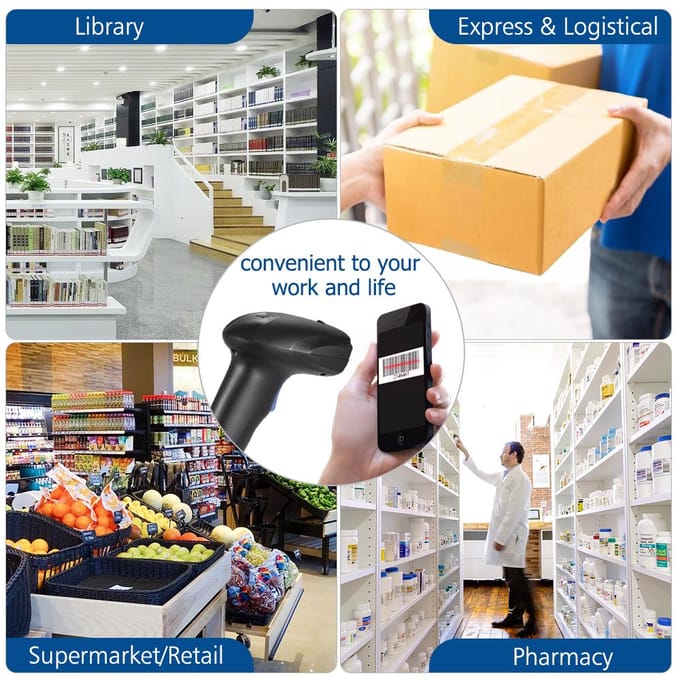 Aibecy Barcode Scanner USB Automatische 1D Barcode Scan Reader Handheld POS