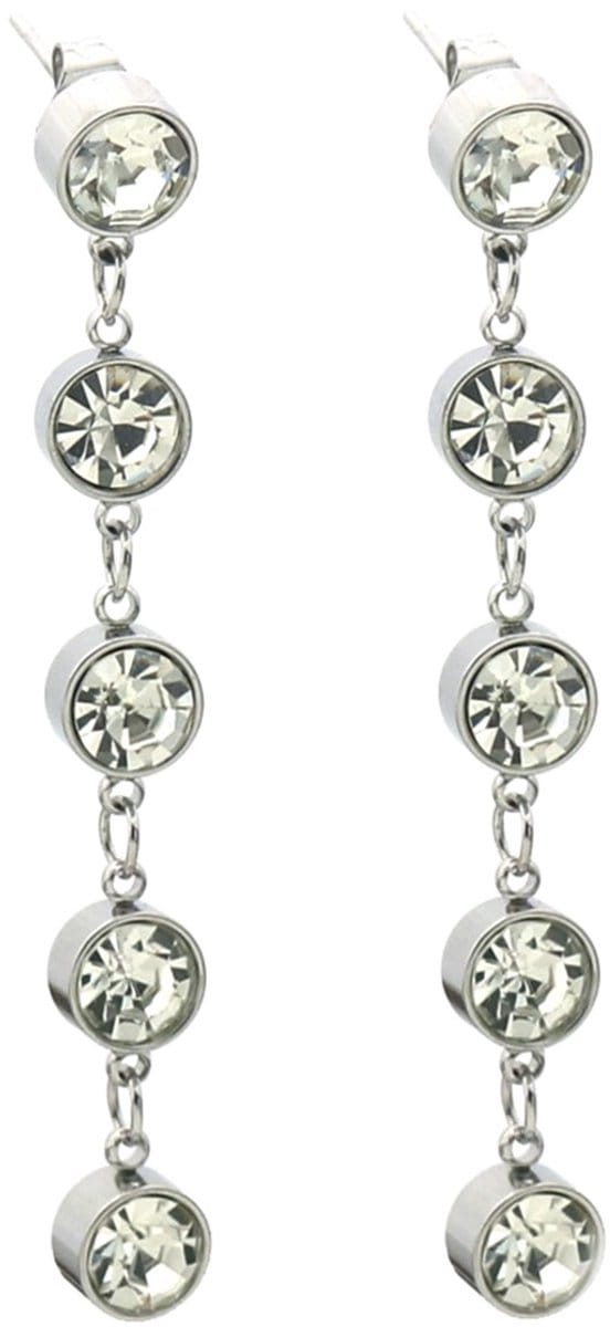 Oorbellen kristal - RVS - 5 cm