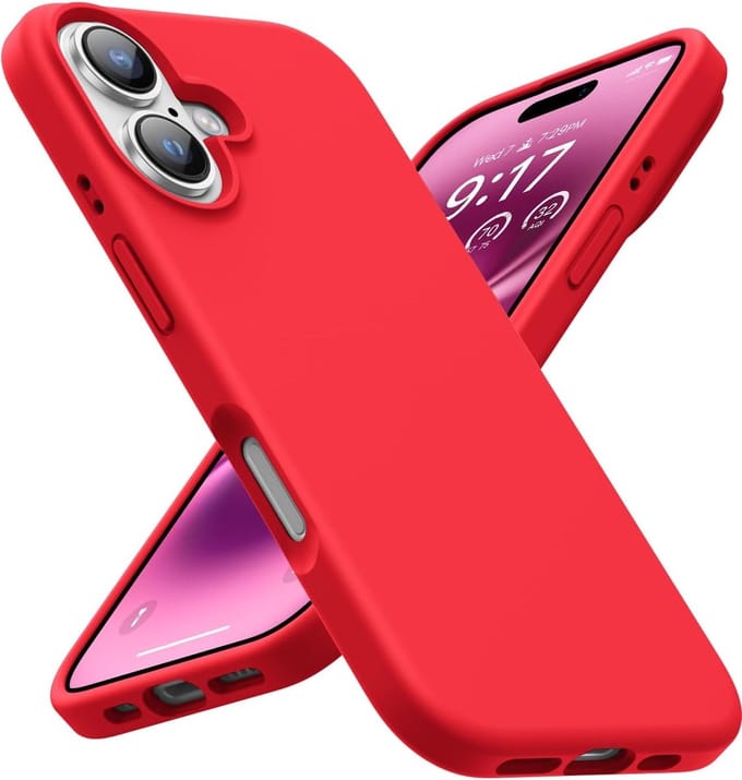 Arara Hoesje Geschikt voor iPhone 16 Plus Hoesje Siliconen - liquid Backcover - Rood