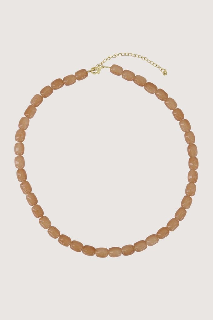 Zusss Smalle Kralen Ketting Warm Camel
