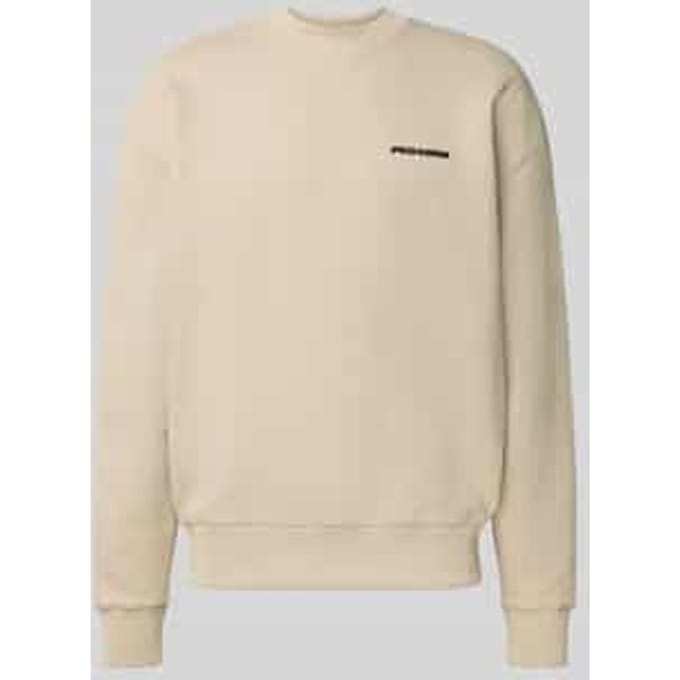 Oversized sweatshirt met logostitching en ronde hals