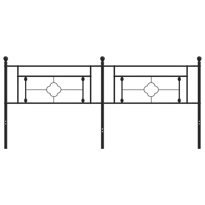 vidaXL - Vervangend - hoofdbord - 200 - cm - metaal - zwart