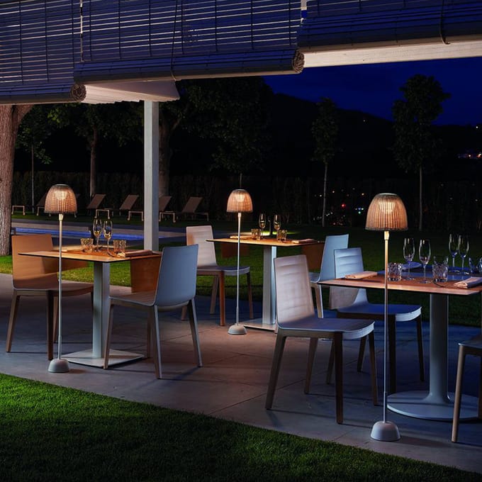 Bover LED vloerlamp Atticus 114, natuurlijk wit/beige
