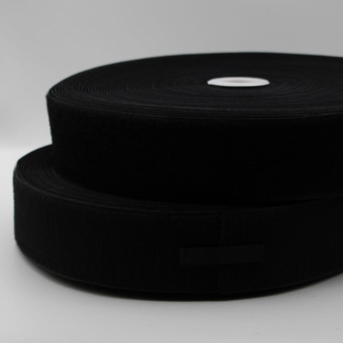 25 METER Opnaaibare KLITTENBAND ZWART 50MM