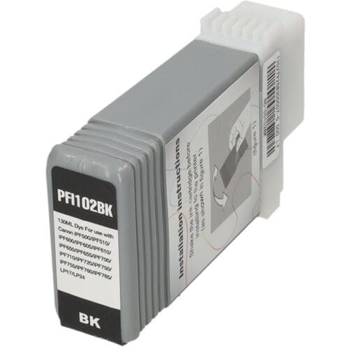 PrintAbout Inktcartridge PFI-102BK Zwart geschikt voor Canon