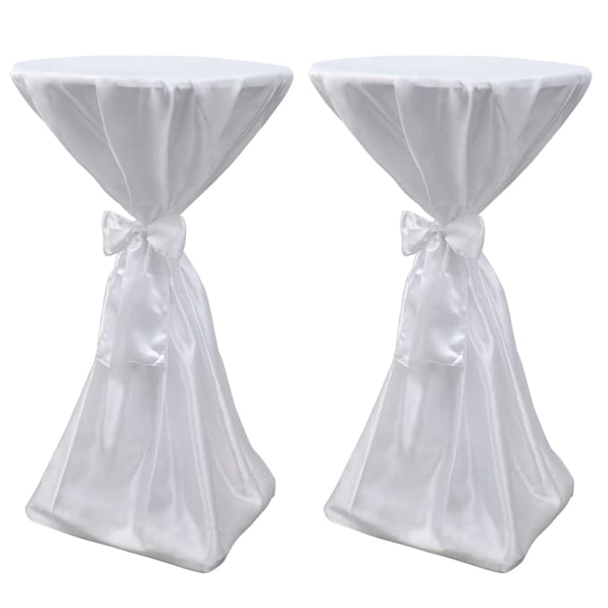 vidaXL - Statafelhoes - met - strik - 80cm - Wit - (2 - stuks)