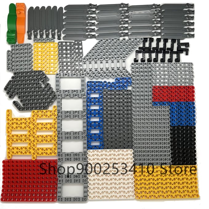280 STKS Doe-het-zelf Technische Hefarm Bouwstenen Dikke Blokken Accessoireset Arm Balk Mechanisch Bulk High-Tech Speelgoed white