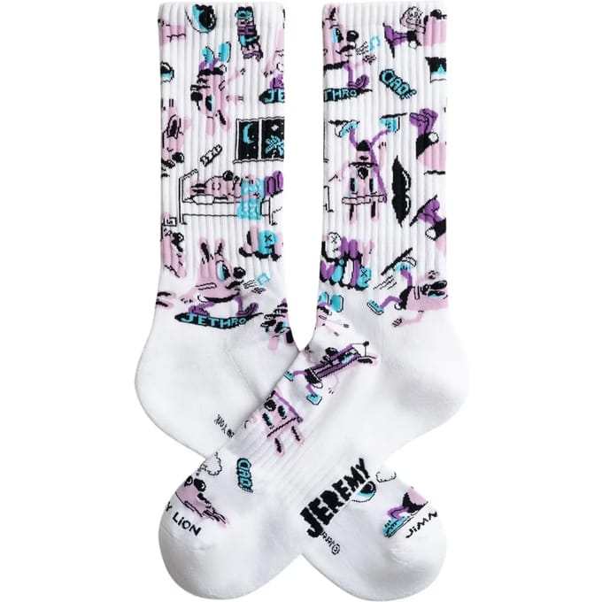 Jimmy Lion Athletic Jethro Pattern Lange Sokken Wit EU 41-46 Man