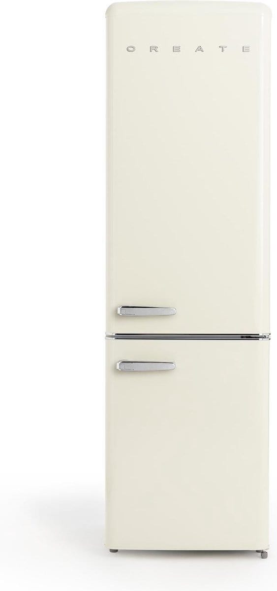 CREATE - Koelkast met vriezer - Combi koelkast - Capaciteit 244L - 3 verwisselbare planken - ECO Friendly - Gebroken wit - FRIDGE STYLANCE
