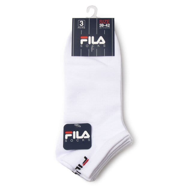Fila - Invisible Socks 3-Pack - Enkelsokken - 39-41 - Wit