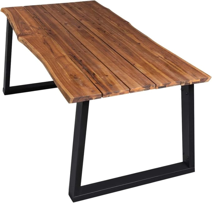 Eettafel 170x90 cm Massief Aciahout Industrieel Design