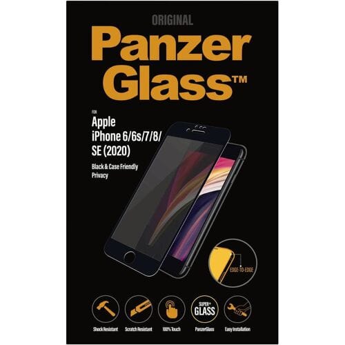 PanzerGlass Edge2Edge Privacy P2679 Screenprotector (glas) met privacyfolie Apple IPhone SE (Gen.3, 2022), IPhone SE (Gen.2, 2020), iPhone 8, iPhone