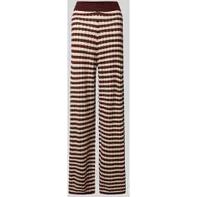 Wide leg gebreide broek met elastische band