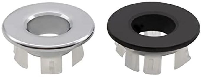 Ronde overloopafdekking voor gootsteen - 2 stuks, Zwart en Zilver