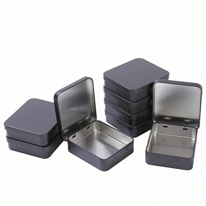 Allecto - Metalen Opbergdozen - Set van 8 - Compact en stevig - Zwart