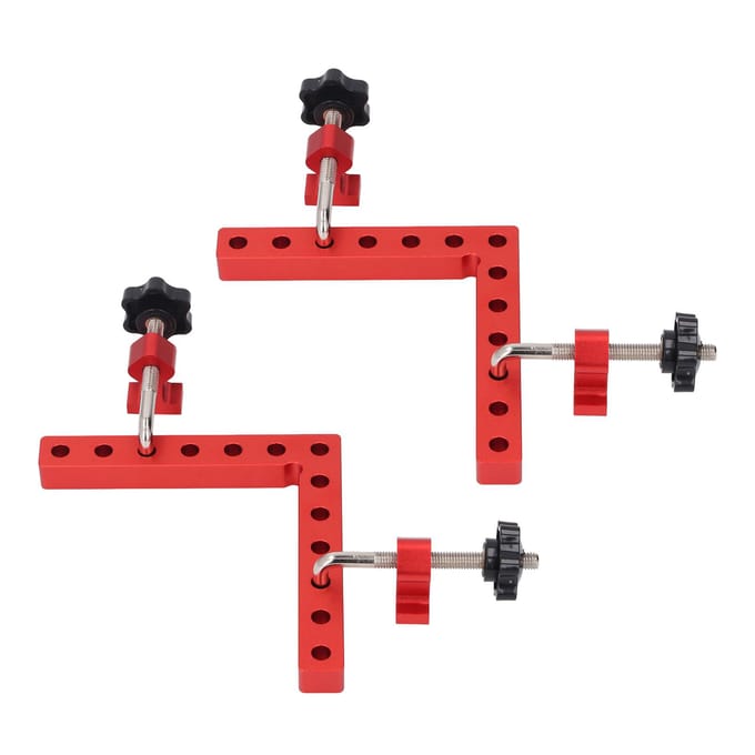 2 Sets 90 Graden Positioneringsvierkant Aluminiumlegering Metrisch Imperiaal Schaal Rechte Hoek Klem red