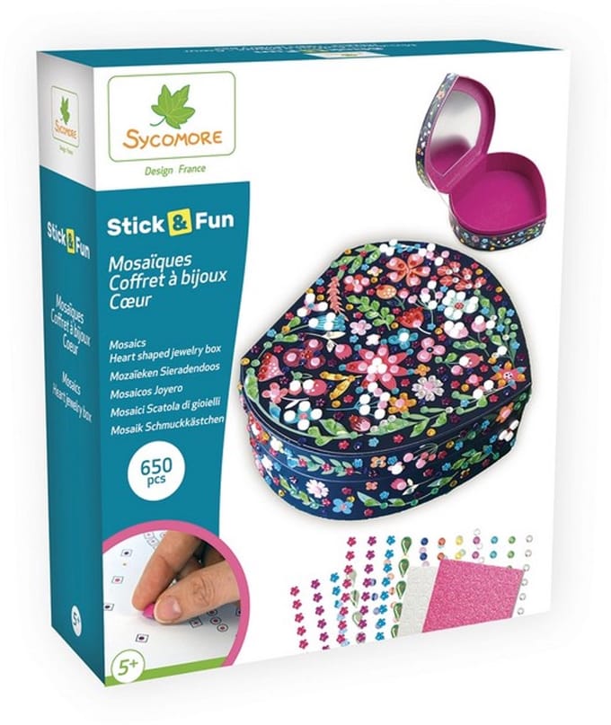 Sycomore creatief speelgoed 3D mozaïek hart knutselset voor kinderen.