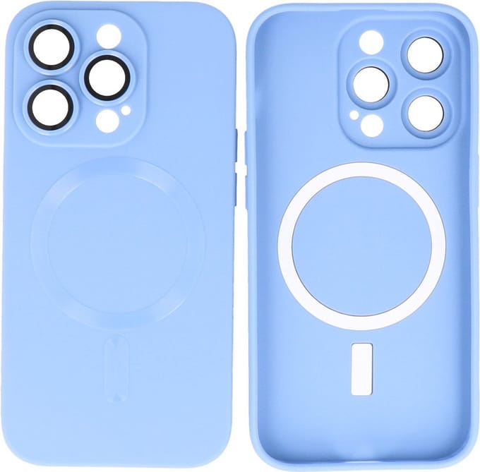MagSafe Hoesje - Backcover met Camera Beschermer voor de iPhone 12 Pro - Blauw