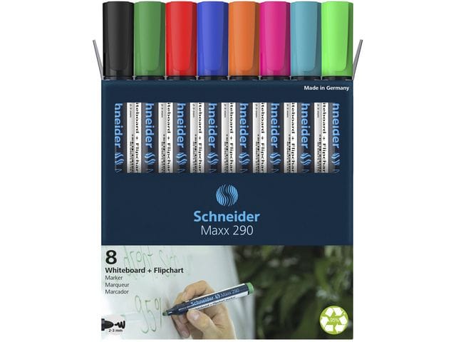 Schneider Schreibgeräte Whiteboard-Marker Maxx 290 8er Set sortiert, 6+2 Aktion 129098 Whiteboardmarker 8 stuk(s)