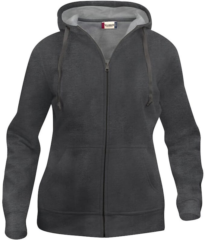 Basic hoody full zip ds antraciet mélange xl