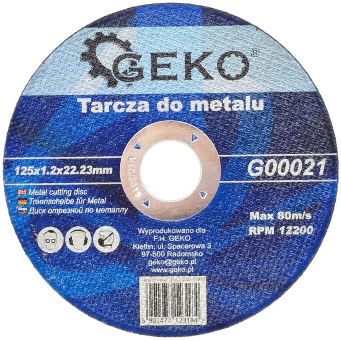 GEKO Metaalschijf - Snelle snede - Aluminiumoxide - 125 mm - 1,2 mm dikte - 10 stuks