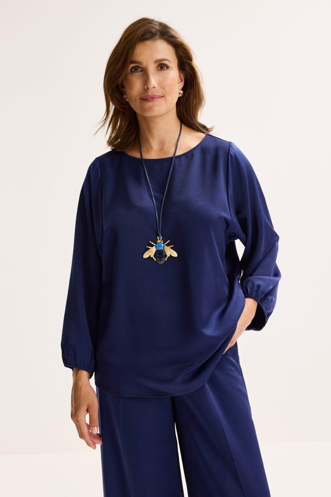 Vleermuisblouse In Satijn