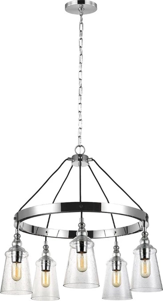 Feiss LED Kroonluchter | 5X E27 Max 60W | Dimbaar | Chrome