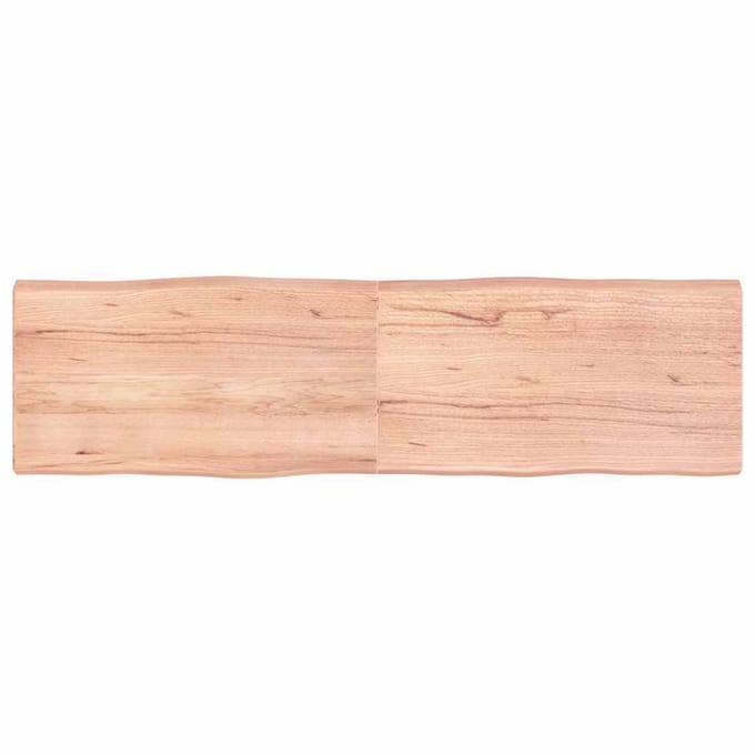 vidaXL Tafelblad natuurlijke rand 180x50x(2-6)cm eikenhout lichtbruin