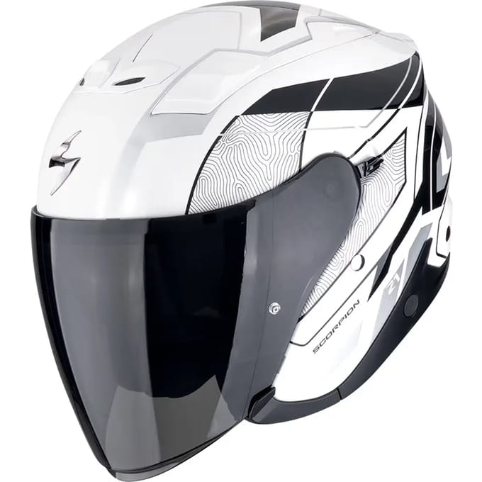 Scorpion EXO-Z1 Vue Zwart Wit Zilver Jethelm - Helm