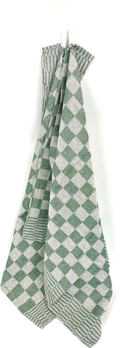 Theedoekenset 60 x 65 cm Geblokt Groen (per set van 6)