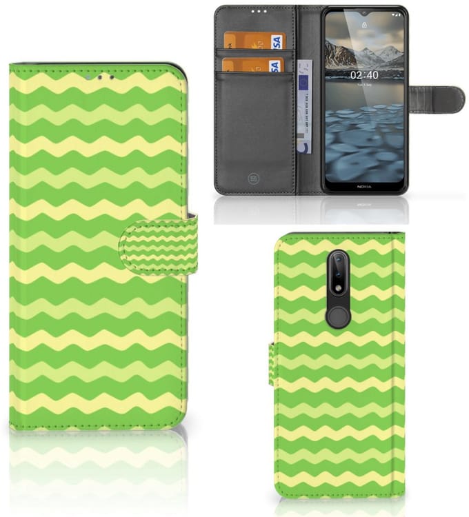 Nokia 2.4 Telefoon Hoesje Waves Green