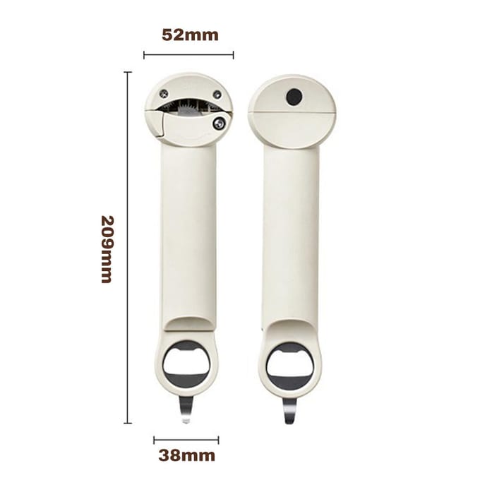 Ouvre-bouteille multifonctionnel Ouvre-boîte rétractable avec dos magnétique Pince réglable pour couvercle de bocal white