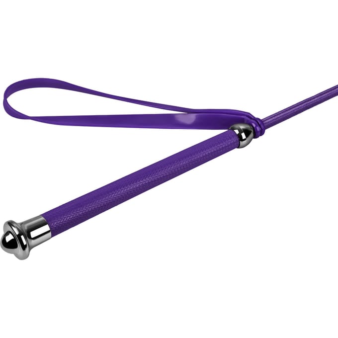 Rimba - Paardrijzweep Met Flapje - 65 cm - Paars