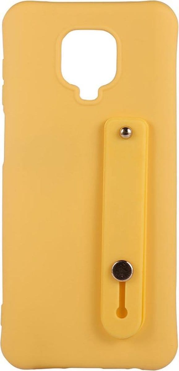 Shop4 - Xiaomi Redmi Note 9 Pro Hoesje - Zachte Back Case met Grip Mat Geel