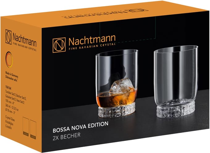 Nachtmann Bossa Nova Edition bekers, set van 2, waterglas, drinkglas, kristalglas, 360 ml, 106164